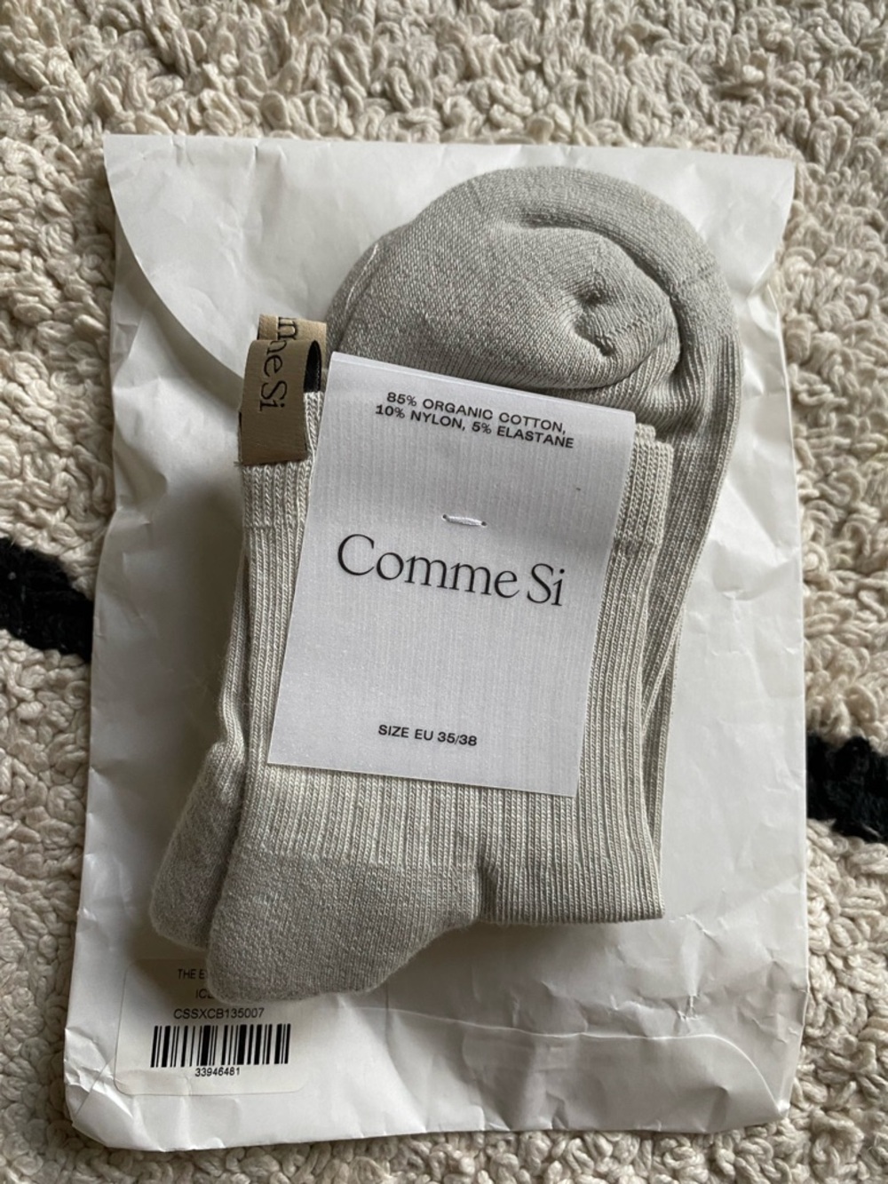 Comme Si Women’s Organic Cotton everyday sock in ice color